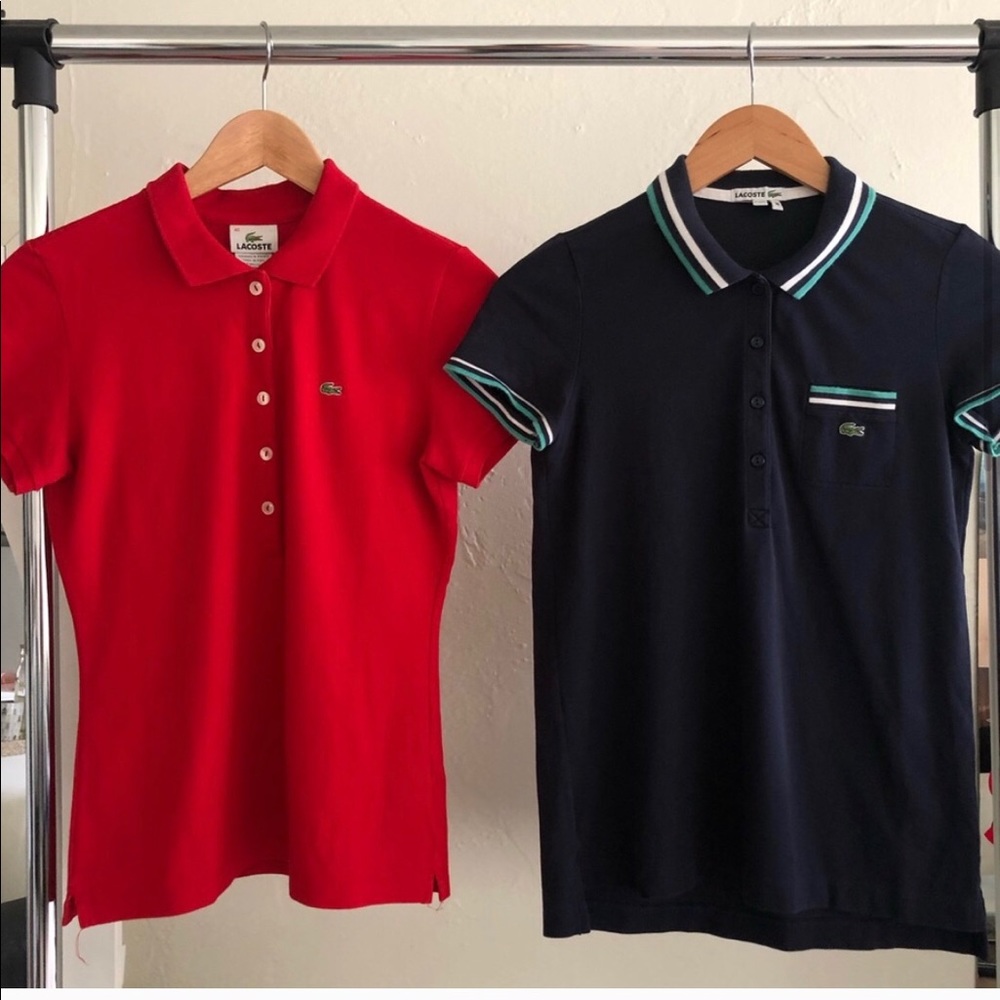 Red and Blue Lacoste Polo